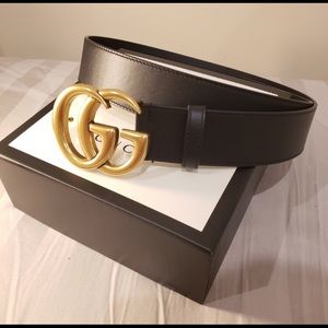 Gucci Black Leather Belt Size 90